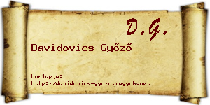 Davidovics Győző névjegykártya
