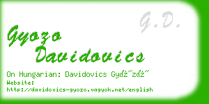 gyozo davidovics business card